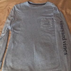 Light blue Vineyard Vines long sleeve tee shirt.